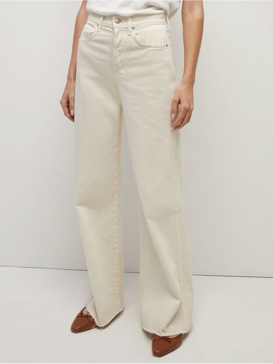 Veronica Beard Denim - Veronica Beard Off-White Wide-Leg High-Rise Jeans size 29